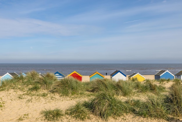 bunten Strandhütten