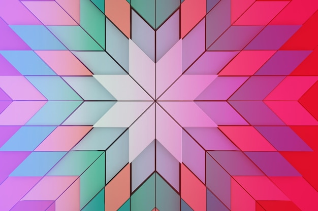 Bunter 3D-Mosaik-Hintergrund mit geometrischen Formen
