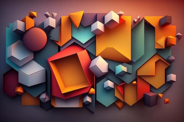 Bunter abstrakter geometrischer Hintergrund Abbildung AI generativ
