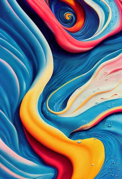 Bunter abstrakter, wirbelnder Hintergrund aus regenbogenstrukturierten Formen Öl-Acryl-Farbkonzept-Tapetenillustration Organische Pastelllinien als abstrakte Tapete-Hintergrundkopfzeile