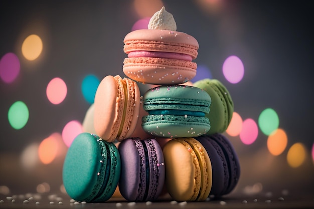 Bunter Macaron-Turm Generative KI