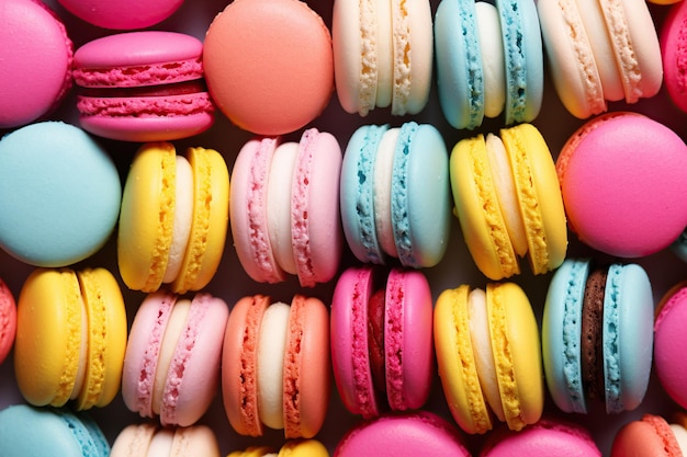 Bunter Macarons-Dessert-Hintergrund