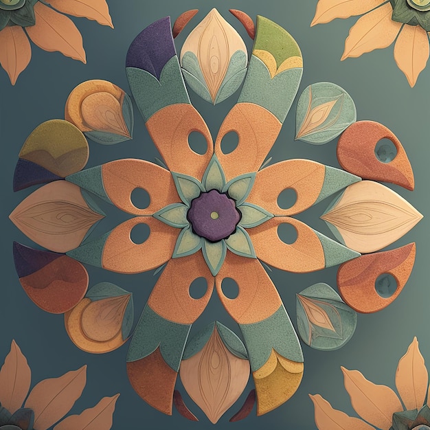 Bunter Mandala-Hintergrund mit einer Blume in der Mitte