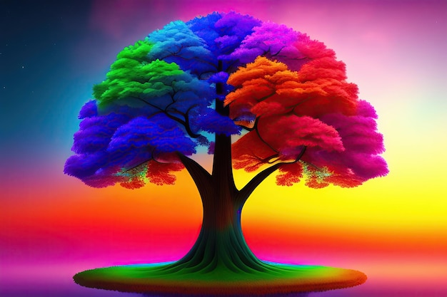 Bunter Regenbogen-Baum