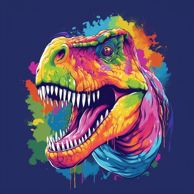 Bunter Trex-Dinosaurier im Pop-Art-Stil