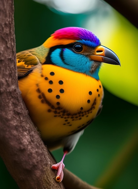 Foto bunter vogel, der am himmel fliegt, erzeugte ki