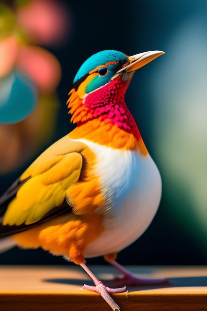 Foto bunter vogel, der am himmel fliegt, erzeugte ki