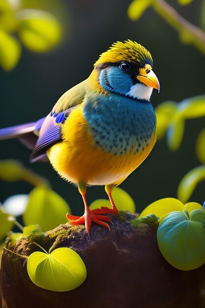 Bunter Vogel, der am Himmel fliegt, erzeugte KI