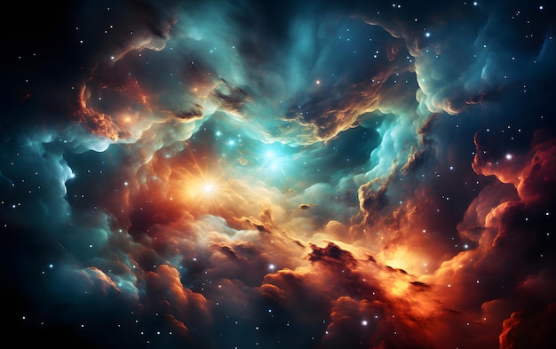Bunter Weltraumgalaxien-Wolkennebel