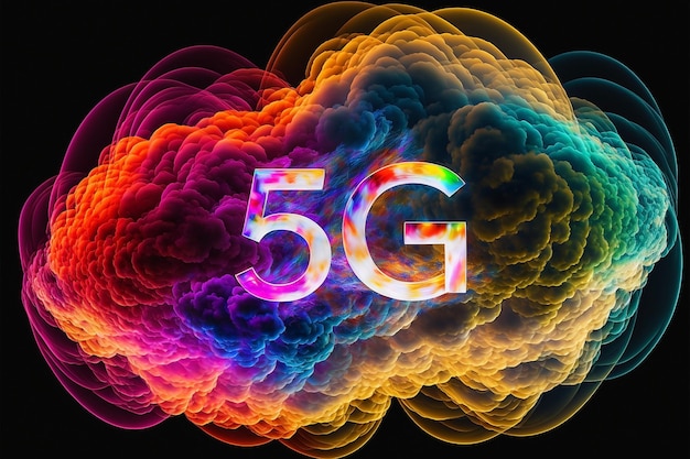 Buntes 5G-Technologie-Internet