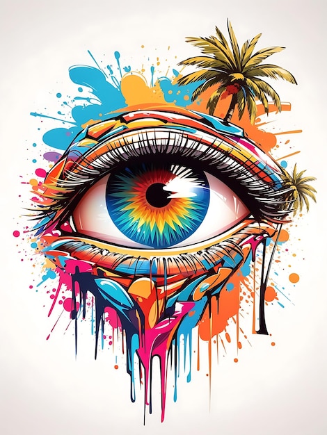 Buntes Augen-T-Shirt-Design