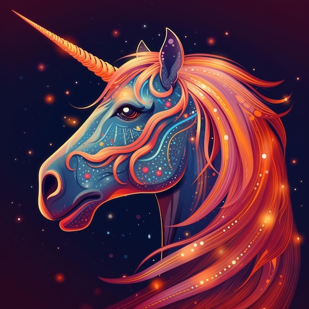 Buntes Einhornvektor-Illustrationsdesign