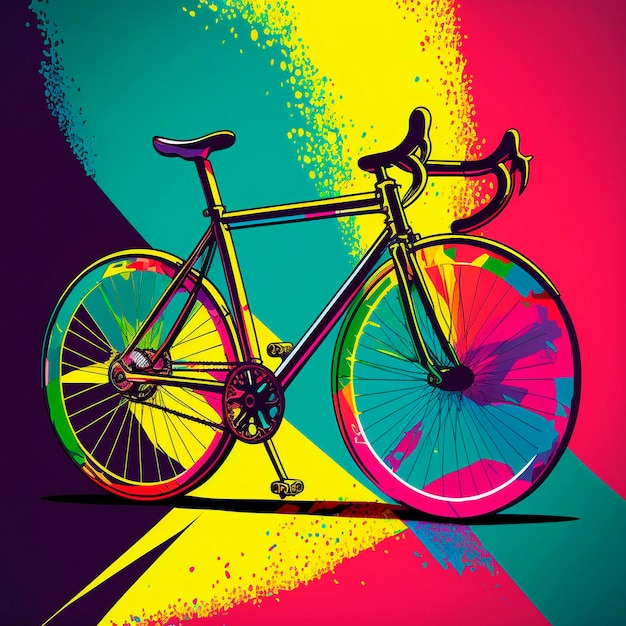 Foto buntes fahrrad im pop-art-stil