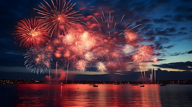 buntes Feuerwerk in der Nacht