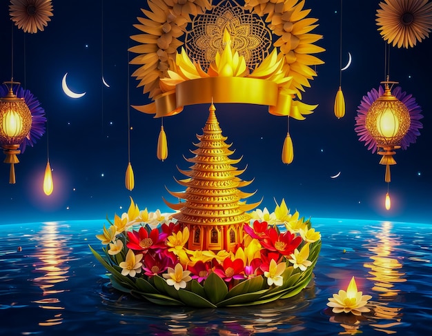 Foto buntes loy-krathong-festival in thailand