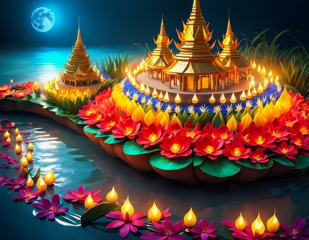 Buntes Loy-Krathong-Festival in Thailand