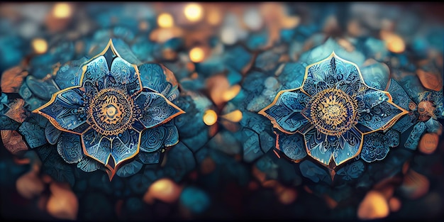 Buntes Muster der Mandalagrafik. Abstraktes Mandala. 3D-Darstellung.