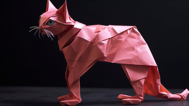 Buntes Origami-Katzen-Geschenkpapier