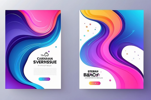 Buntes Vorlagenbanner mit Farbverlaufsdesign und flüssiger Form