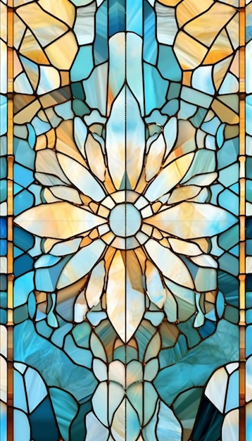 Buntglas-Art-Nouveau-Illustrationsblumen