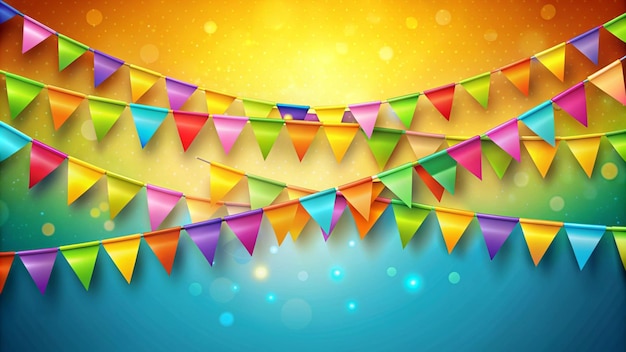 Bunting festivo colorido em fundo abstrato