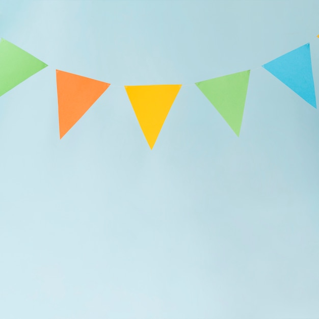 Foto bunting en fondo azul