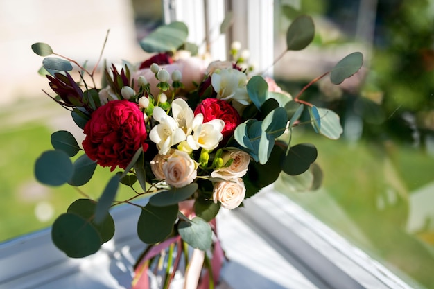 Buquê de flores frescas Decoração floral beleza do casamento