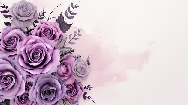 Foto buquê de rosas roxas canto inferior esquerdo beleza