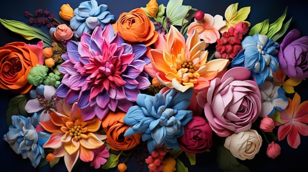 buquê floral vibrante mostra a beleza da natureza em várias cores