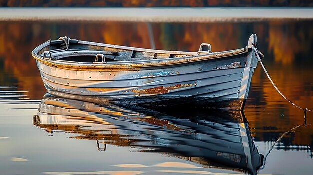 Foto el buque náutico refleja el pacífico paisaje de otoño ai generative