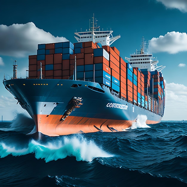 Buques de carga de contenedores servicios de logística empresarial importación y exportación transporte internacional