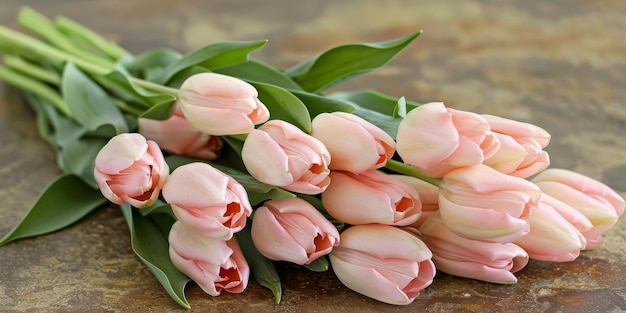 Buquete de tulipanes rosados suaves Elegancia