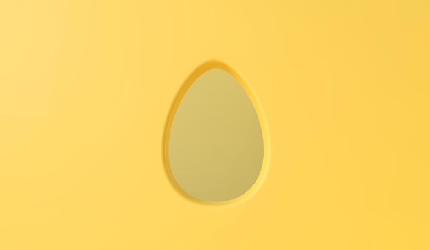 Buraco em forma de ovo de páscoa em um fundo de parede d renderização