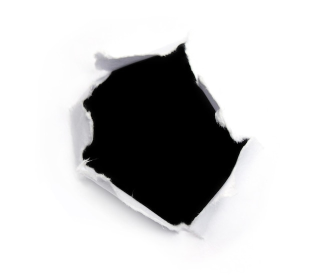 Buraco negro em um papel branco