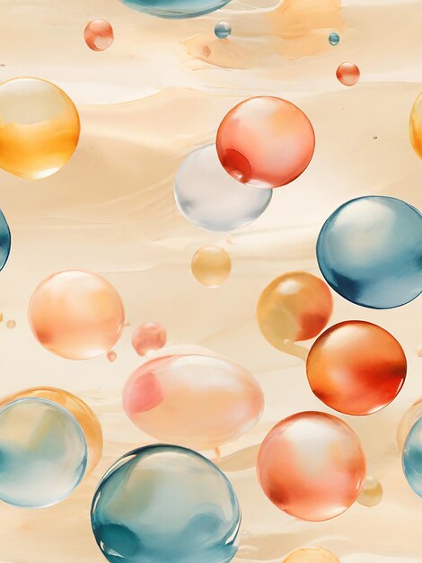 burbuja de acuarela colorida en beige 2