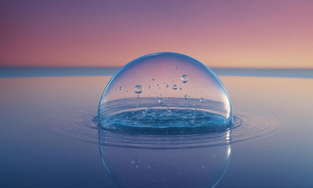 Foto burbuja de agua en el fondo de salpicaduras de agua fondo creado por inteligencia artificial