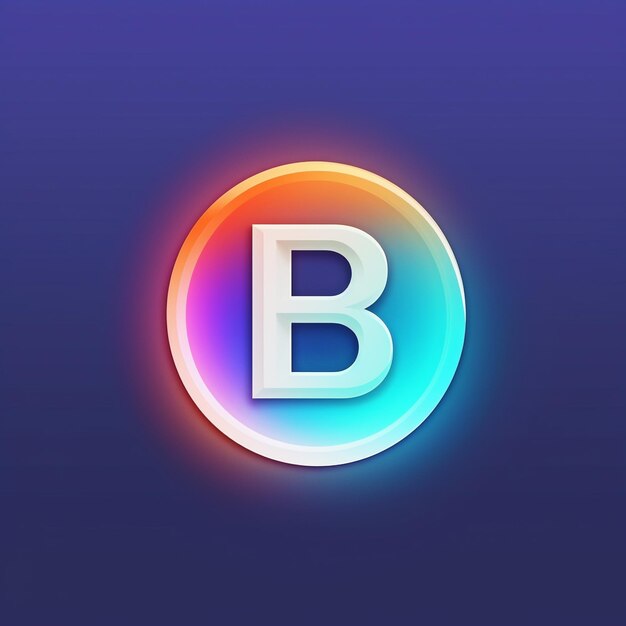 Foto una burbuja colorida con la letra b
