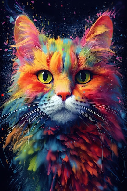 burbuja de gato de colores