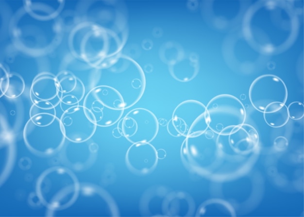 Burbuja de jabón abstracta sobre fondo azul