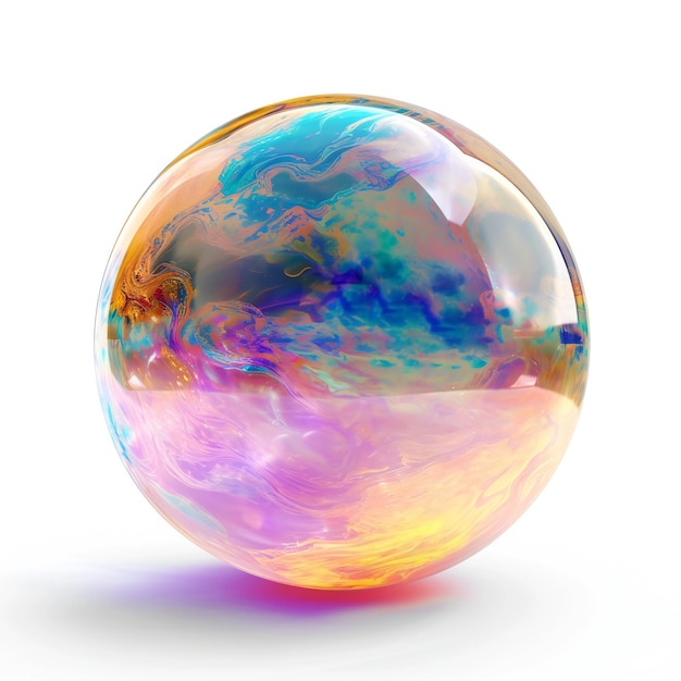 Burbuja de jabón de colores con un patrón giratorio