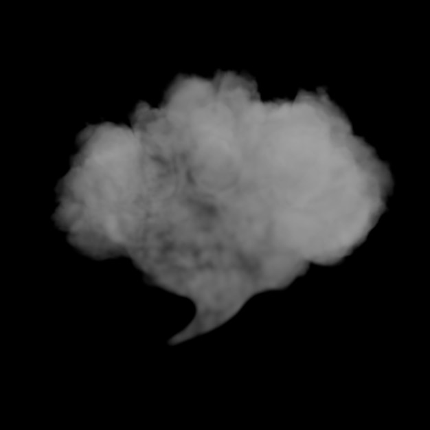 Burbuja de pensamiento de discurso regular Comunicación Ilustración 3D de nube realista aislada