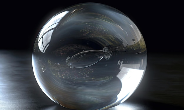 Una burbuja de vidrio transparente encierra un objeto delicado Creando usando herramientas generativas de IA