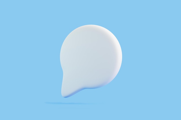 Burbuja de voz sobre fondo azul Conjunto de iconos de chat Cuadro de chat cuadro de mensaje Ilustración de representación 3D