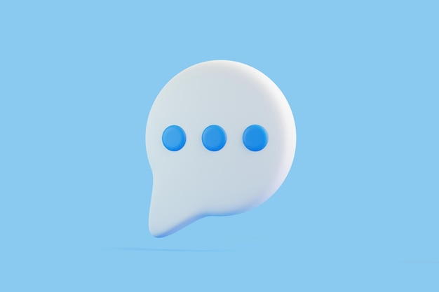 Burbuja de voz sobre fondo azul Conjunto de iconos de chat Cuadro de chat cuadro de mensaje Ilustración de representación 3D