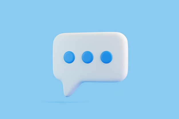 Burbuja de voz sobre fondo azul Conjunto de iconos de chat Cuadro de chat cuadro de mensaje Ilustración de representación 3D