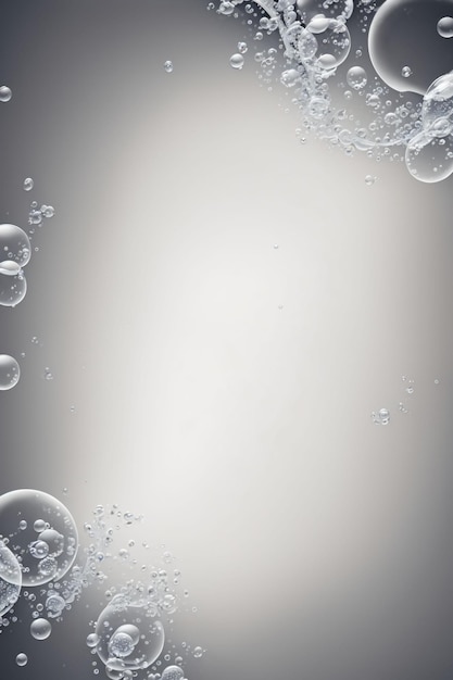 burbujas alrededor de un fondo gris