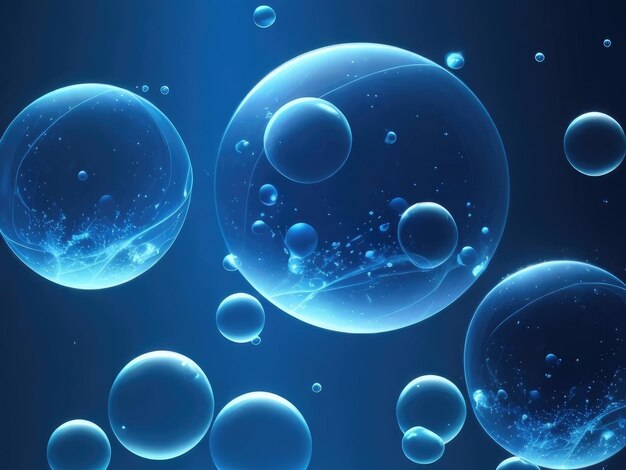 Foto burbujas azules como fondo de extracción
