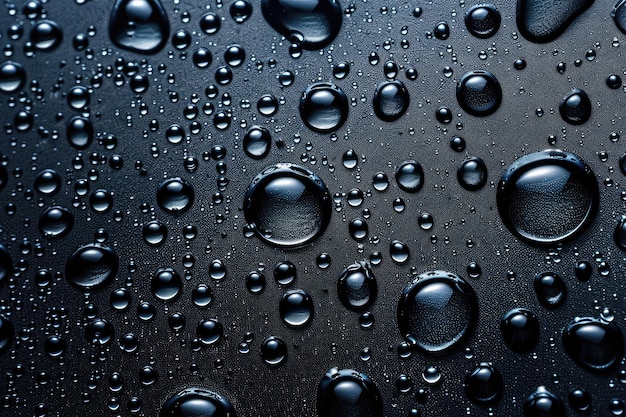 burbujas de gotas de agua en un fondo oscuro