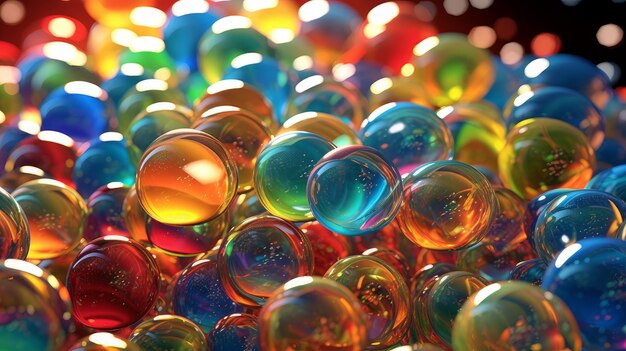 Burbujas de jabón de colores del arco iris IA generativa
