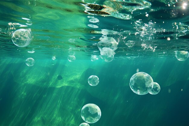 Foto burbujas mares transparentes